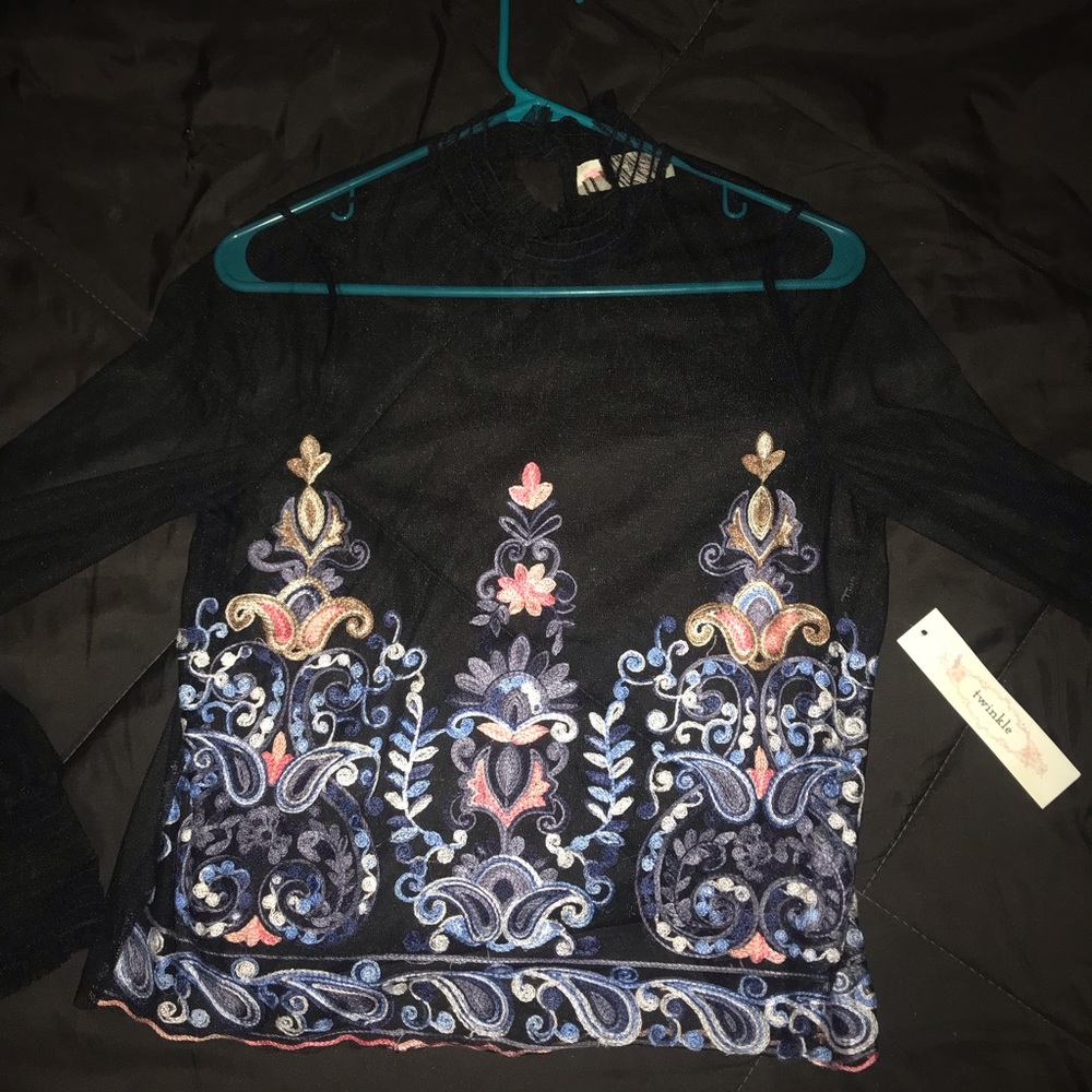 See through print top